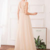 A Line V Neck Chiffon Sleeveless Floor Length Pleated Party Prom Dresses - Image 4