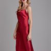Adjustable Straps Backless Satin Glossy Nightgown - Image 3