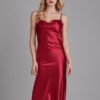 Adjustable Straps Backless Satin Glossy Nightgown - Image 5