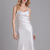 Adjustable Straps Backless Satin Glossy Nightgown - Image 6