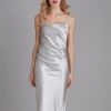 Adjustable Straps Backless Satin Glossy Nightgown - Image 8