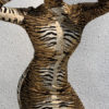 Animal Print Tiger Print High Collar Sexy Long Sleeves Pencil Mini Dress