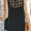 Blouse Polyester Jewel Neck Sexy Sleeveless Tops - Image 4