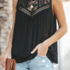 Blouse Polyester Jewel Neck Sexy Sleeveless Tops - Image 5