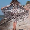 Leopard Print Sexy V Neck Vacation Swim Cover Ups - Image 3