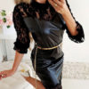 Bodycon Jewel Neck Lace Casual Half Sleeves Pencil Dress