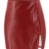 Bodycon PU Leather Slit Mini Skirt - Image 4