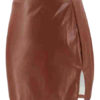Bodycon PU Leather Slit Mini Skirt - Image 8