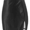 Bodycon PU Leather Slit Mini Skirt - Image 9