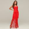 Fringe Sexy Sleeveless Tube Top Bandage Dress - Image 3