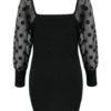 Bodycon Square Neck Casual Long Sleeves Pencil Dress - Image 2