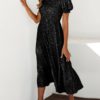 Bohemia Short Sleeve V-neck Floral Print Patchwork High Waist Dress - Image 10