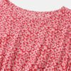 Bohemia Short Sleeve V-neck Floral Print Patchwork High Waist Dress - Image 6