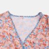 Bohemian Floral Print V-neck Short Sleeve Holiday Beach Mini Dress - Image 9