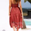 Bohemian Spaghetti Straps Floral Print Midi Dress - Image 3