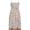 Bohemian Spaghetti Straps Floral Print Midi Dress - Image 9