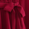 Causal V-neck Belted Long Sleeve Beach Holiday Maxi Dress - Image 10