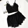 Cotton Lace Sleeveless Sling and Shorts Sleepwear - Image 2