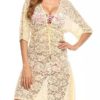 Floral Print V Neck Sheer Chiffon Beach Swimming Suits - Image 2