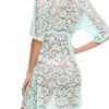Floral Print V Neck Sheer Chiffon Beach Swimming Suits - Image 3
