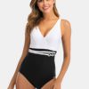 Deep Necklines Stretchy Sling One-Pieces Swimwear