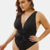 Deep Open Neckline Backless One-Pieces Swimwear - Image 2