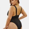 Deep Open Neckline Backless One-Pieces Swimwear - Image 3