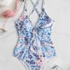 Deep Open Necklines Crisscross Backless Swimwear