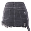 Denim Skirt Self Fringe Irregular Hem Bottoms - Image 2