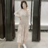 Dot Print O Neck Loose Casual Dress