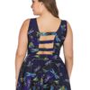 Dragonfly Pattern Front Elastic String Swimdress - Image 6