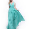 Elegant Bridesmaid Dress with Cowl Neck and Beading Chiffon Skirt - Image 2