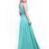 Elegant Bridesmaid Dress with Cowl Neck and Beading Chiffon Skirt - Image 3