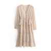 Elegant Polka Dot Long Sleeve Midi Dress - Image 2