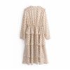 Elegant Polka Dot Long Sleeve Midi Dress - Image 3