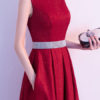 Evening A Line Jewel Neck Floor Length Sleeveless Zipper Sash Sequined Social Party Dresses - Image 6