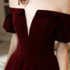 Evening A Line Off The Shoulder Short Sleeves Floor Length Laceup Pockets Formal Dinner Dresses - Image 2