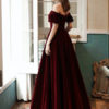 Evening A Line Off The Shoulder Short Sleeves Floor Length Laceup Pockets Formal Dinner Dresses - Image 3