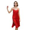 Fashion Faux Silk Sexy Lace Bathrobe Nightgown