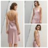 Fashion Faux Silk Sexy Lace Bathrobe Nightgown - Image 3