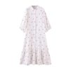 Fashion Floral Print Stand Collar Casual Long Dress - Image 2