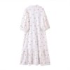Fashion Floral Print Stand Collar Casual Long Dress - Image 3