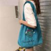 Flower Print Simple Large Capacity Durable Corduroy Casual Shopping bags - Image 7