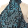 Fashion High Neck Beaded Crystal Cocktail Party Short Dress - Image 5