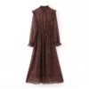Fashion Leopard Print Long Sleeve Vintage Dress - Image 2