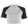Fashion O-Neck Patchwork Short Sleeve Short Tops - Image 11