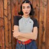 Fashion O-Neck Patchwork Short Sleeve Short Tops - Image 13