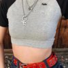 Fashion O-Neck Patchwork Short Sleeve Short Tops - Image 12