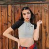 Fashion O-Neck Patchwork Short Sleeve Short Tops - Image 14