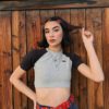 Fashion O-Neck Patchwork Short Sleeve Short Tops - Image 15
